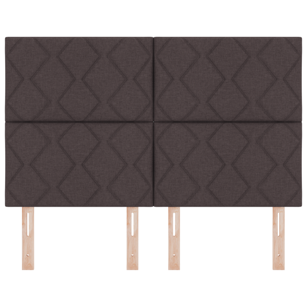 Cabecero Diseño de Bloques de Diamante Marrón Oscuro 160 cm Tela M 4