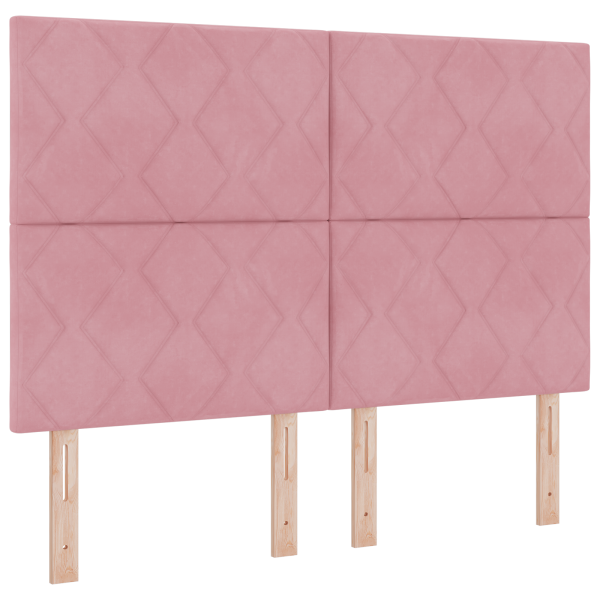 Cabecero Diamond Block rosa de de 160 cm de terciopelo M 2
