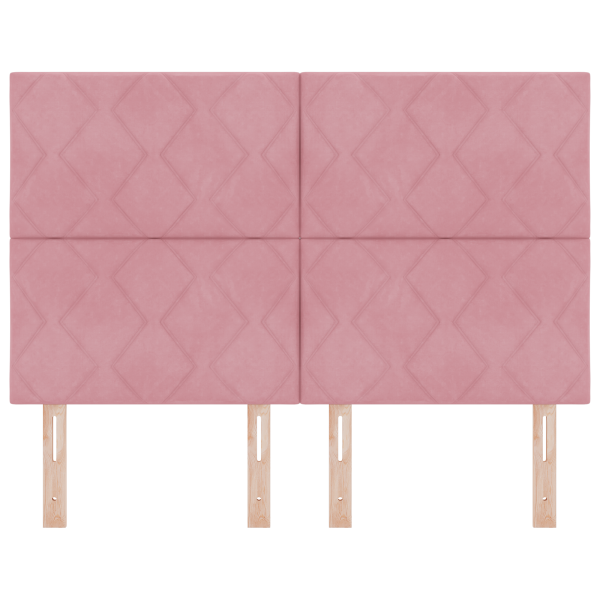 Cabecero Diamond Block rosa de de 160 cm de terciopelo M 4