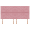 Cabecero rosa de terciopelo de con diseño de bloques de diamante. 180 cm 4
