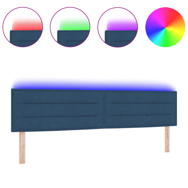 Cabecera LED Diseño de Líneas Azul 100 cm Tela M 3