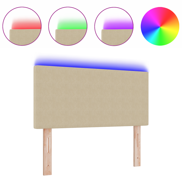 Cabecero de cama diseño sencillo con LED pana gris verde 80 cm M 3