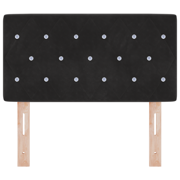 Cabeceira LED com botão de cristal. estofada em veludo preto de 80 cm M 5