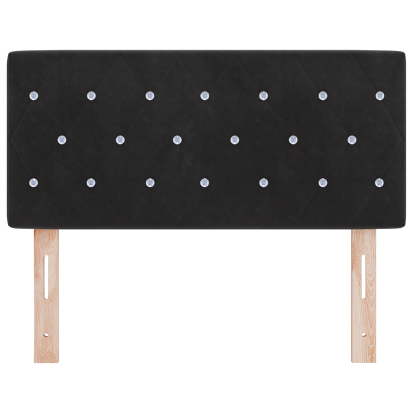 Cabecero LED con botones de cristal acolchados negro 90 cm de terciopelo M 5