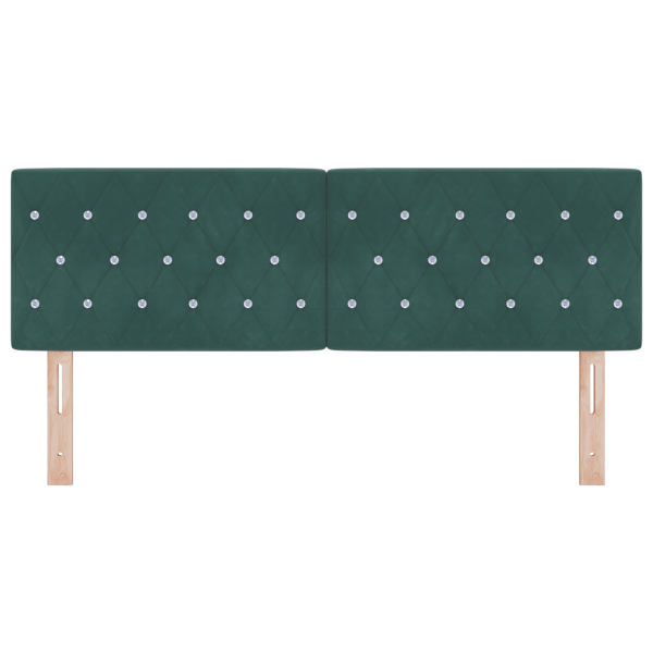 Cabecero LED tapizado de terciopelo verde oscuro 72 cm M 5