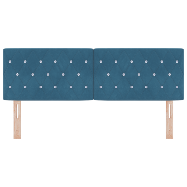 Cabecera LED Acolchada con Botones de Cristal Azul Oscuro 72 cm Terciopelo M 5