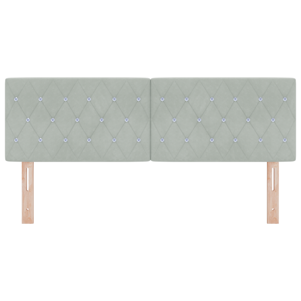 Cabecera LED  con Botones de Cristal Acolchonada Gris Claro 80 cm de Terciopelo M 5