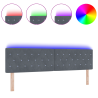 Cabecero LED con Botones de Cristal Acolchado Gris Oscuro 90 cm Terciopelo 3