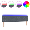 Cabecero LED Acolchado con Botones de Cristal Gris Oscuro 100 cm Terciopelo 3
