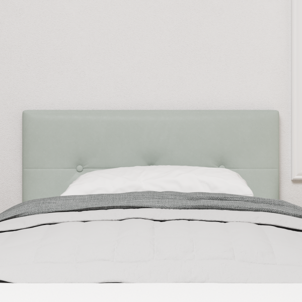 Cabeceira LED  Com Botões Estofada Cinza Claro 80 cm em Veludo M 4