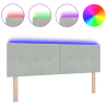 Cabecero LED  Acolchado con Botones Gris Claro 72 cm Terciopelo 3