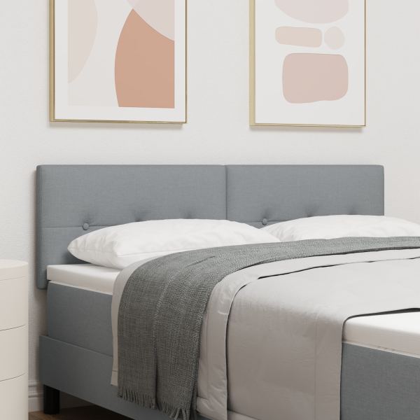 Cabecera LED de  con botones acolchados en gris claro de 80 cm de tela D