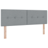 Cabecera LED de  con botones acolchados en gris claro de 80 cm de tela 2
