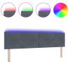 cabecera LED Acolchada Gris Oscuro 180 cm Terciopelo 3