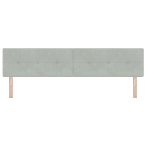 Cabecera LED  con botones acolchados en terciopelo gris claro de 100 cm M 5