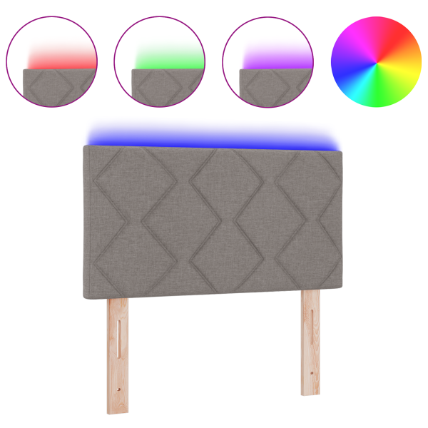 Cabeceira LED Conjunto de 2 Taupe Tecido Baixa Moderna M 3