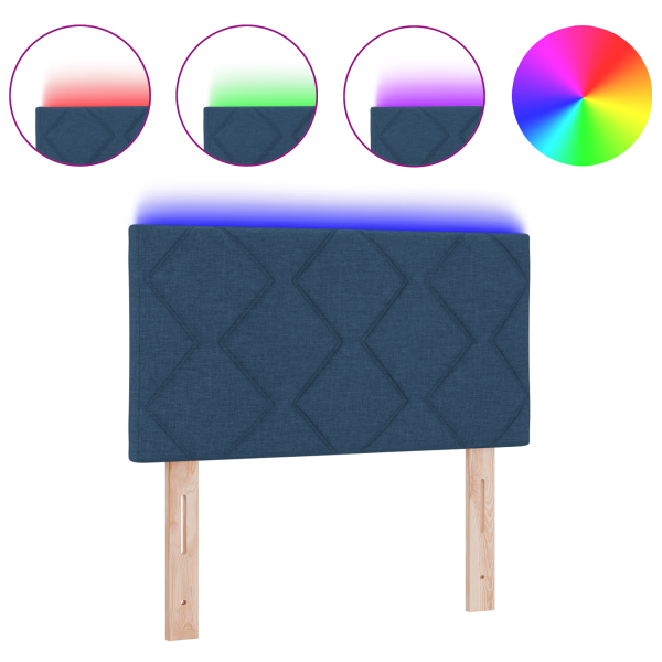 Cabecera LED  Diseño de Bloques de Diamante Azul 80 cm Tela M 3