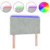 Cabecera LED Gris Claro Juego de 2 Gris claro Tapicería 80 cm 3