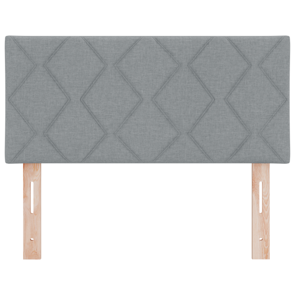 Cabeceira LED  Design Blocos de Diamante Cinza Claro 100 cm Tecido M 5