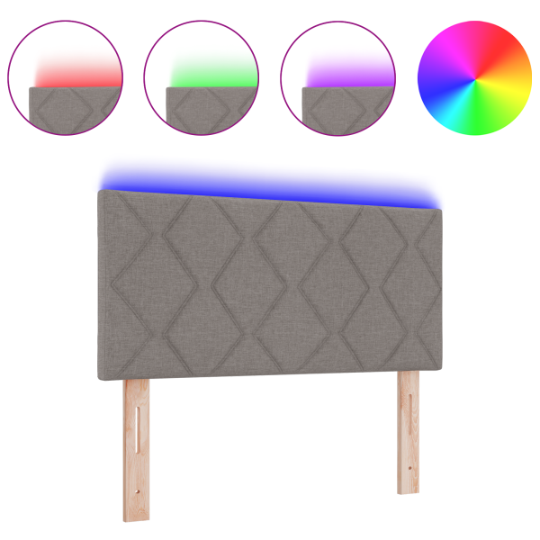 Cabecera LED  Diseño de Bloques de Diamante Taupe 100 cm Tela M 3