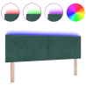 Cabecero LED  Diseño de Bloques de Diamante Verde Oscuro 144 cm Terciopelo 3