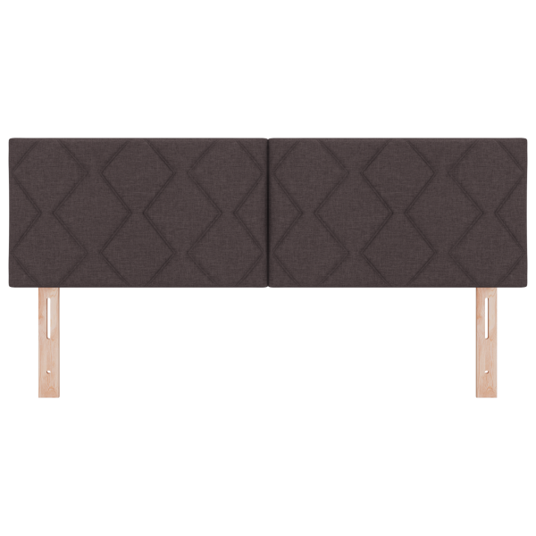 Cabecera LED  Diseño de Bloques de Diamante Marrón Oscuro 160 cm Tela M 5