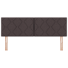 Cabecera LED  Diseño de Bloques de Diamante Marrón Oscuro 160 cm Tela 5