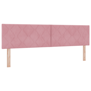 Cabeceira LED Design Blocos de Diamante Rosa 180 cm em Veludo H