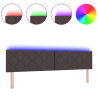 Cabecera LED Set de 2 Marrón oscuro Tapicería 200 cm Moderna 3