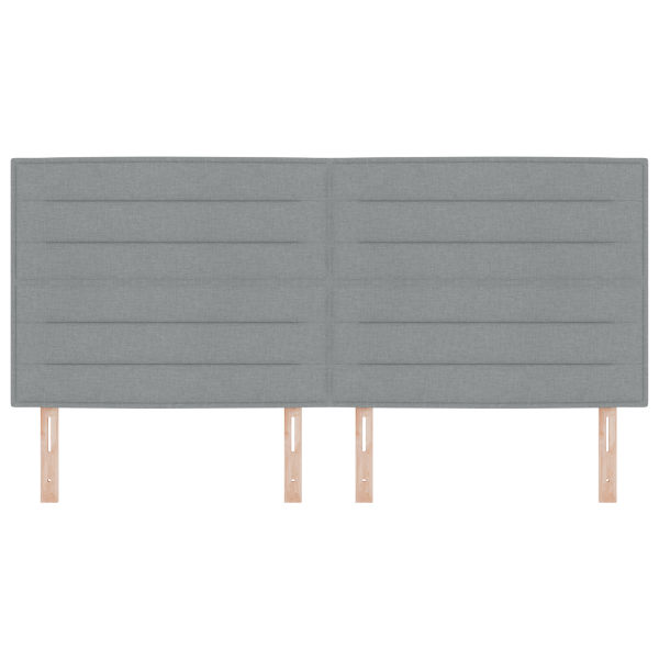 Cabecera LED Diseño de Líneas Gris Claro 200 cm Tela M 5