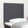 Cabecero de cama con luz LED tela de pana gris oscuro 100 cm 1