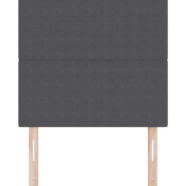 Cabecero de cama con luz LED tela de pana gris oscuro 100 cm M 5