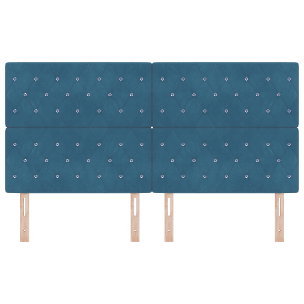 Cabeceira LED azul escuro de 90 cm em veludo M 5