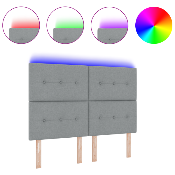 Luz de Cabecera LED Gris Claro 80 cm Tela M 3