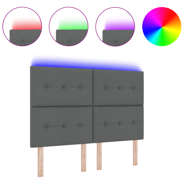 Cabecera LED  Gris Oscuro 80 cm Tela M 3