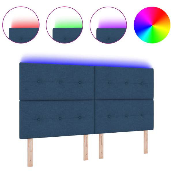Cabeceira LED Azul Estofada 90 cm da M 3