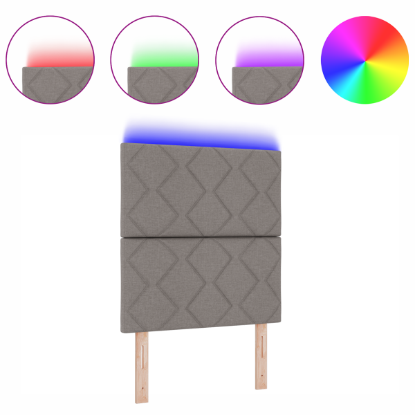 Cabecero LED  Diseño de Bloques en Diamante Taupe 80 cm Tela M 3