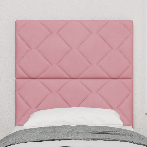 Cabeceira LED Blocos de Diamante Rosa 80 cm em Veludo M 4