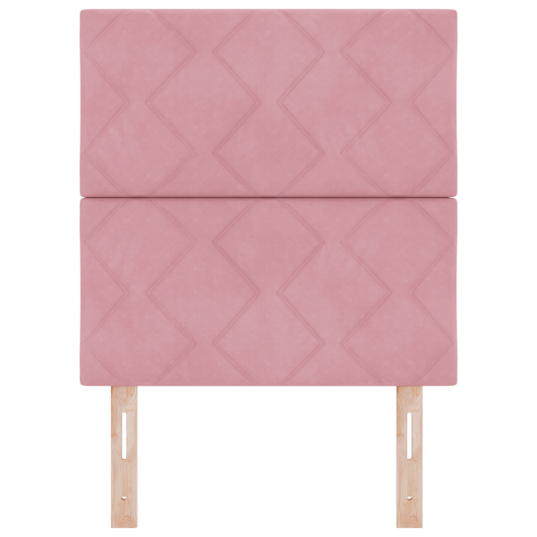 Cabecera  Rosa Diseño de Bloques en Diamante 80 cm de Terciopelo M 5