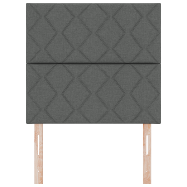 Cabeceira LED  Design Blocos de Diamante Cinza Escuro 100 cm Tecido M 5