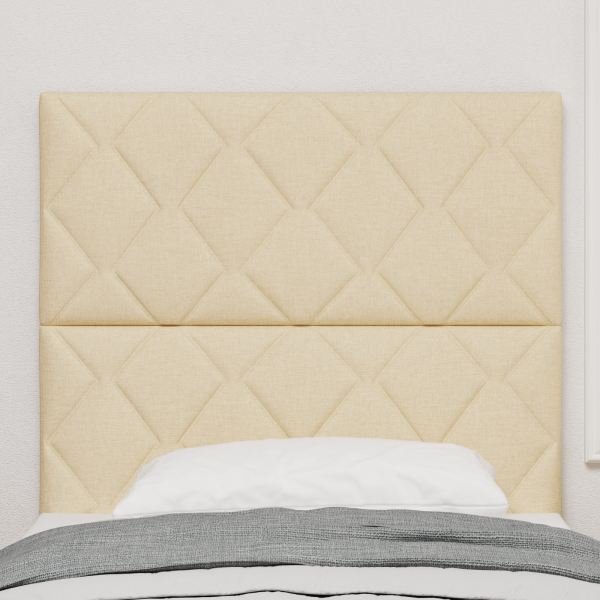 Cabeceira LED  Design de Blocos de Diamante Creme 100 cm Tecido M 4