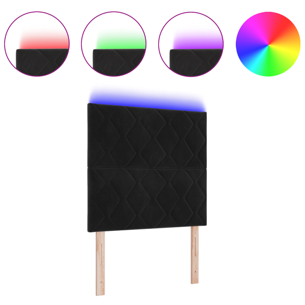 Cabecero  Diseño de bloques de diamante negro 100 cm de terciopelo M 3