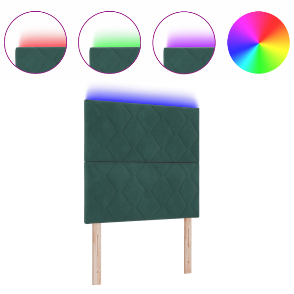 Cabecera Diseño Bloques de Diamante Verde Oscuro 100 cm Terciopelo M 3