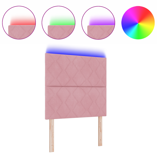 Cabecera Diseño Bloques de Diamante Rosa 100 cm Terciopelo M 3