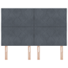 Cabecera LED  Diseño de Bloques de Diamante Gris Oscuro 144 cm Terciopelo 5