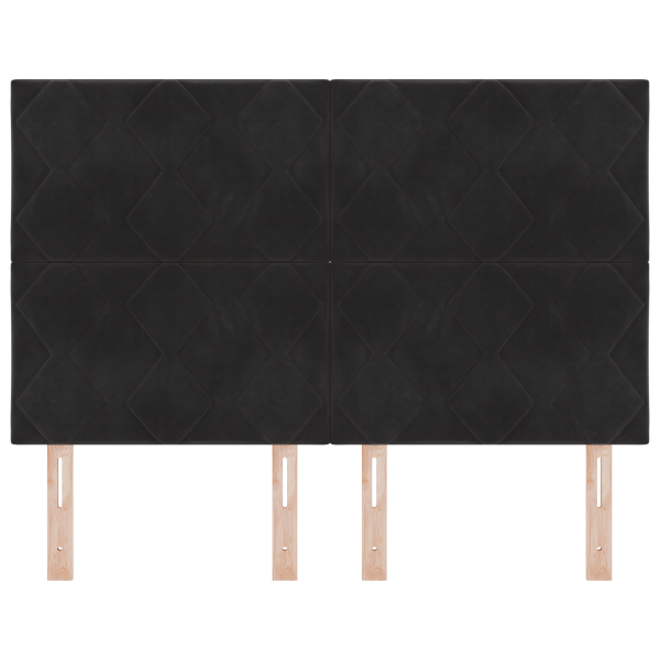 Cabecero Diseño de Bloques de Diamante Negro 144 cm Terciopelo M 5