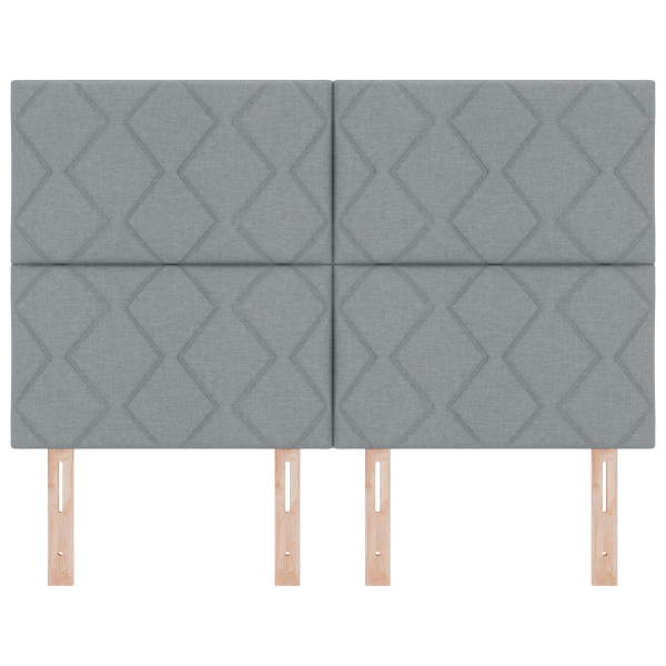 Cabeceira LED  Design Blocos de Diamante Cinza Claro 160 cm Tecido M 5