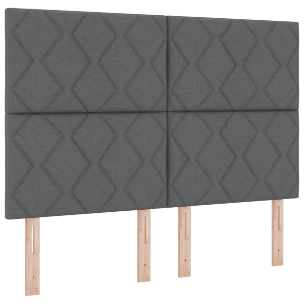 Cabecera LED  Diseño Bloque de Diamante Gris Oscuro 160 cm Tela M 2