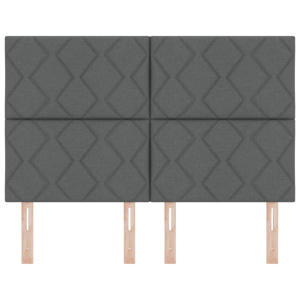 Cabeceira LED  Design de Bloco de Diamante Cinza Escuro 160 cm Tecido M 5