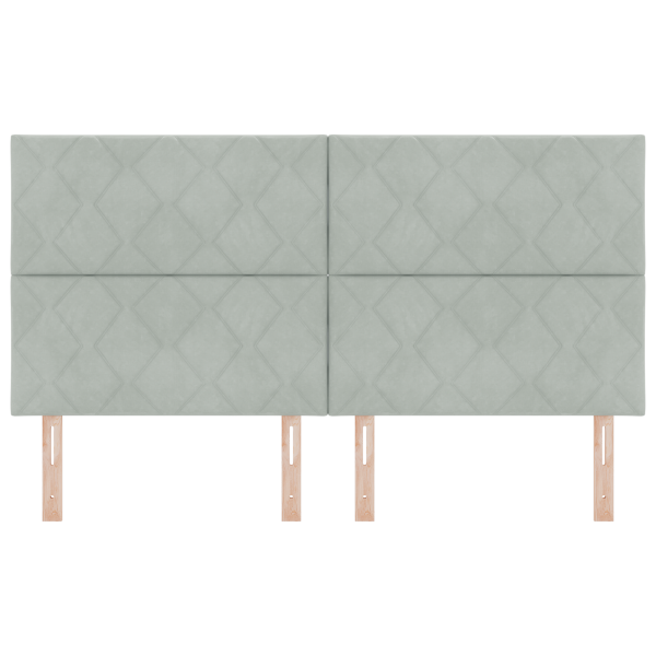 Cabecera LED Gris Claro Set de 3 180 cm Espuma Densa. Tela M 5